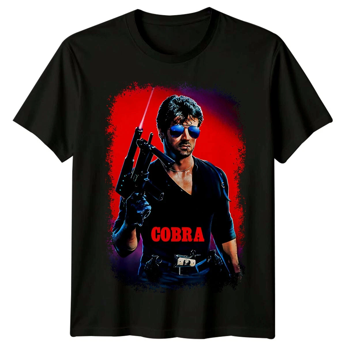 Cobra 1986 Retro-Actionfilm-T-Shirt für Männer und Frauen, Sylvester Stallone, Polizei-Thriller, klassisches Grafik-T-Shirt, Vintage-Freizeitoberteil. – Detail 2
