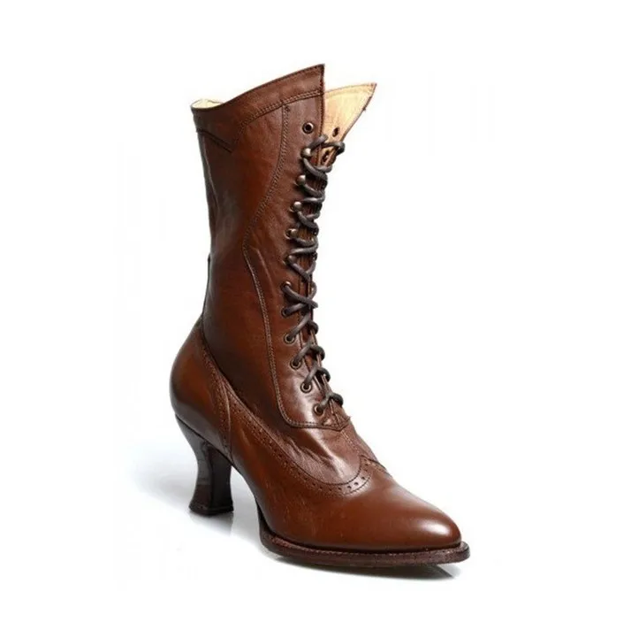 Britânico punk nobre sapato feminino retro cavaleiro bota medieval couro do plutônio tornozelo bota moda senhora cosplay sapato de salto alto botas