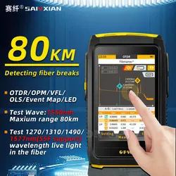 MINi OTDR Active Fiber Live Test 1577nm IOLA 1550nm 20dB Fiber Optic Reflectometer Touch Screen OLS OPM Visual Fault Locator