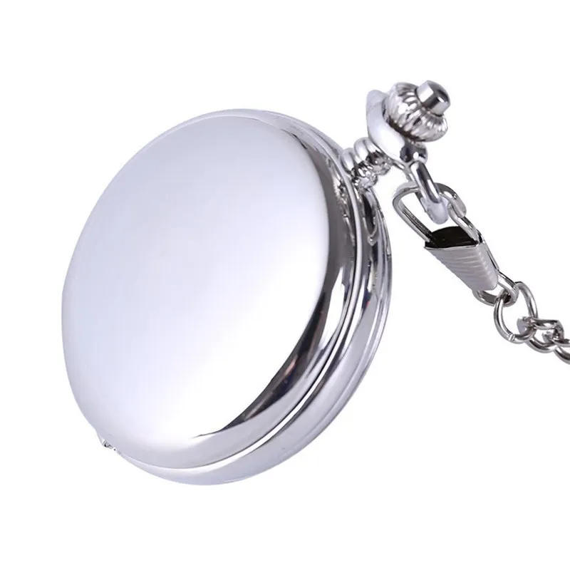 Orologio da tasca al quarzo con cassa in oro nero liscio di lusso retrò per uomo collana con ciondolo a catena con numeri romani orologio da uomo regali presenti