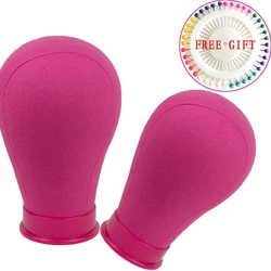 Kleurrijke training mannequin hoofd canvas blok hoofd pruik display styling mannequin hoofd oefenpop hoofd