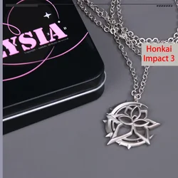 Anime Game MiHoYo Honkai Impact 3 Elysia Theme Cosplay Copper Plated Palladiu Necklace Pendant Metal Choker Chain Accessories