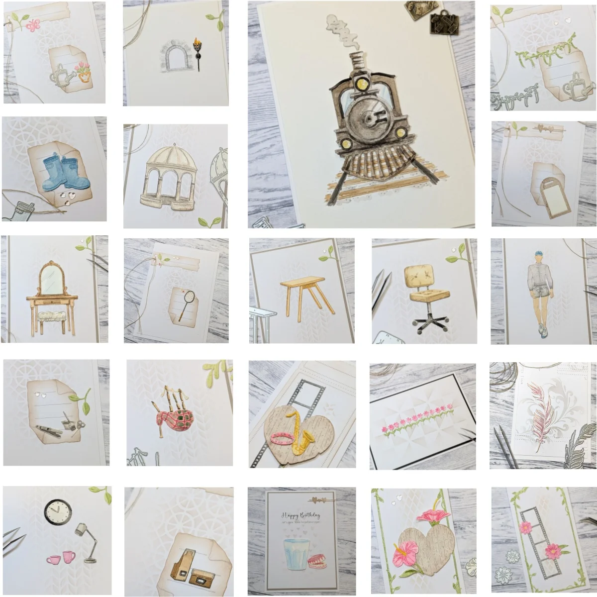 

Hairdresser Feather Boots Bagpipes Metal Cutting Dies for DIY Decorating Scrapbook Paper Card Album Embossing Craft Supplies