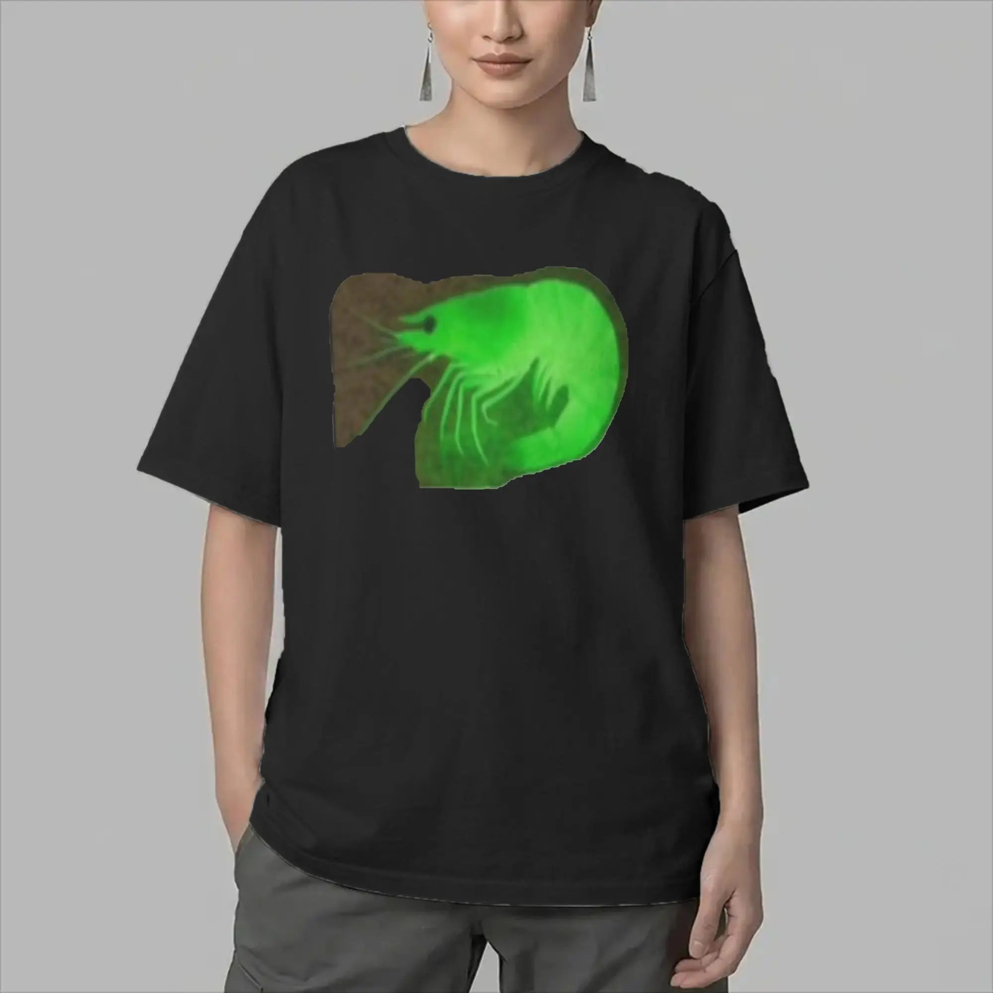 Novelty Radioactive Shrimp T-Shirts for Men Crewneck Cotton T Shirt  Short Sleeve Tees 6XL Tops