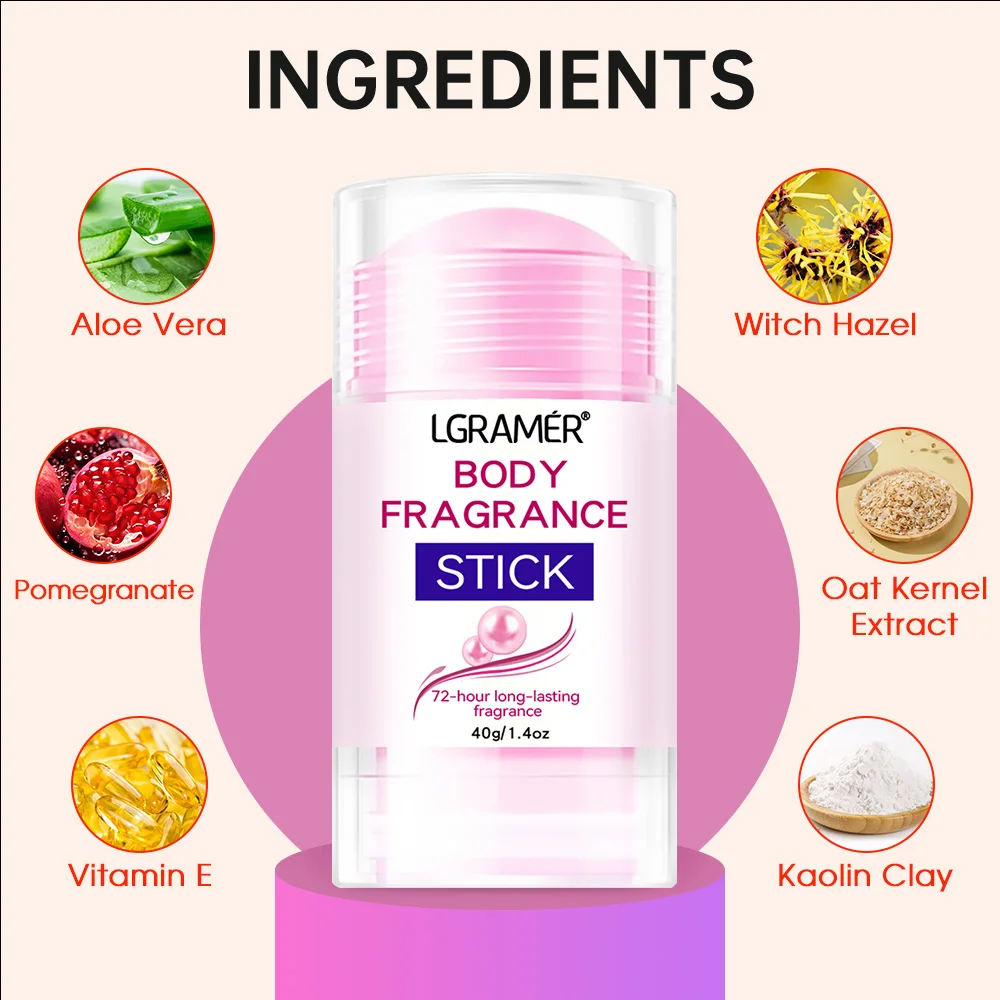 Дезодорант-карандаш для тела LGRAMER |   Увлажняет кожу со свежим ароматом |   Дезодорант-палочка для ухода за интимной зоной
