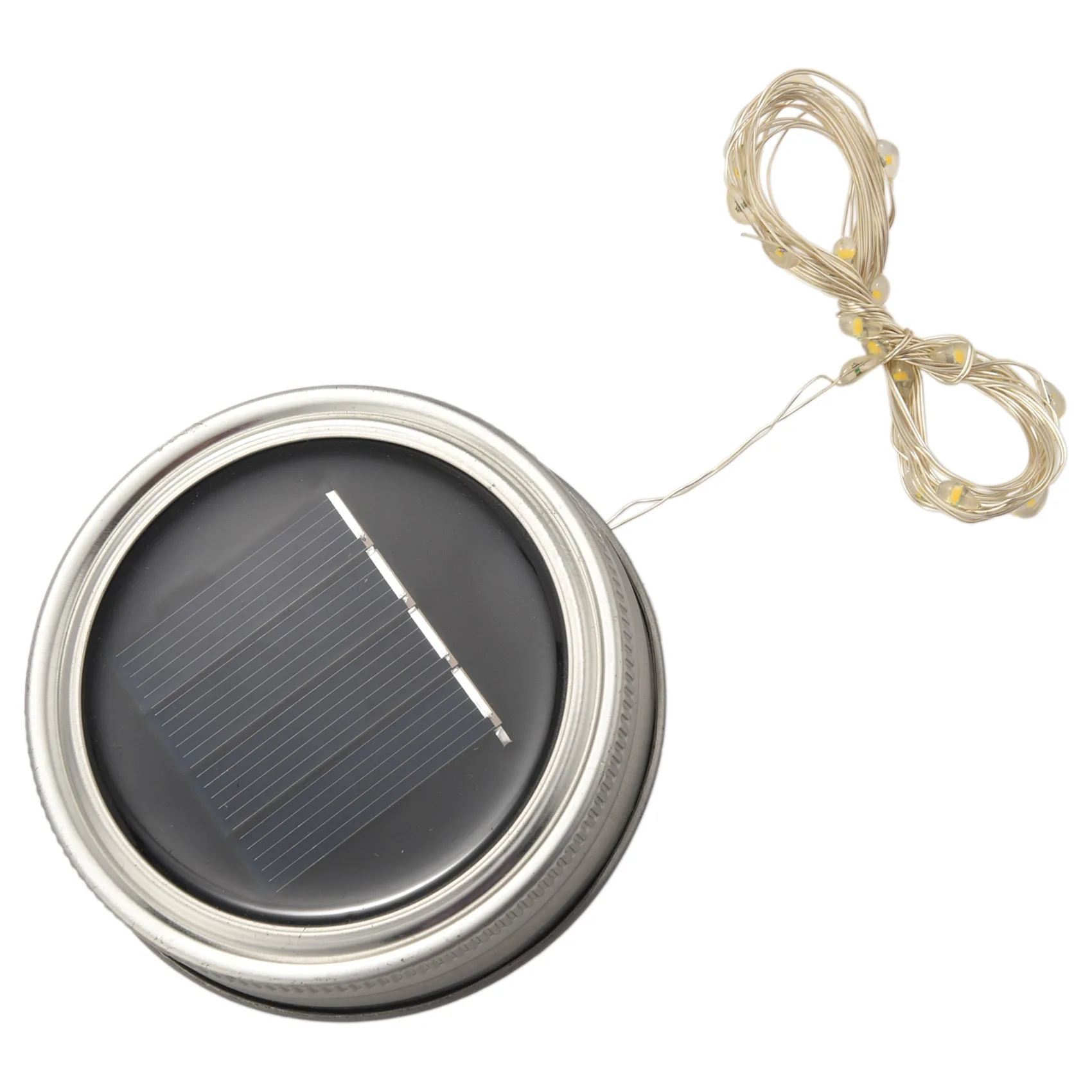 Solar Mason Jar coperchio luci 6 Pack 20 Led String Fairy Star Firefly Jar coperchi luci 6 ganci inclusi (barattoli non inclusi) Pati