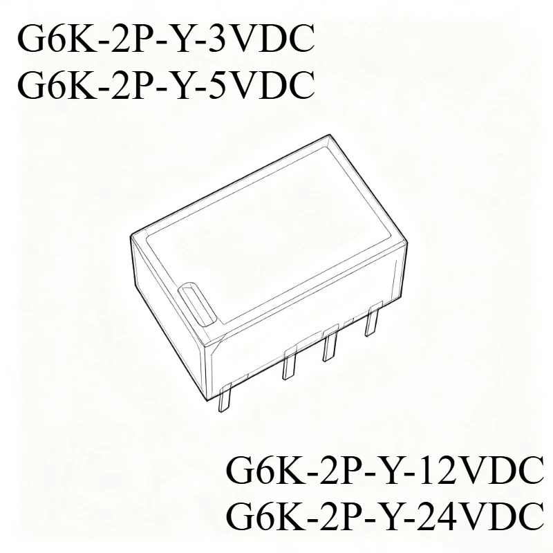 5PCS 10PCS G6K-2P-Y-3VDC G6K-2P-Y-5VDC G6K-2P-Y-12VDC G6K-2P-Y-24VDC Two-open two-close 8-pin 2A signal relay