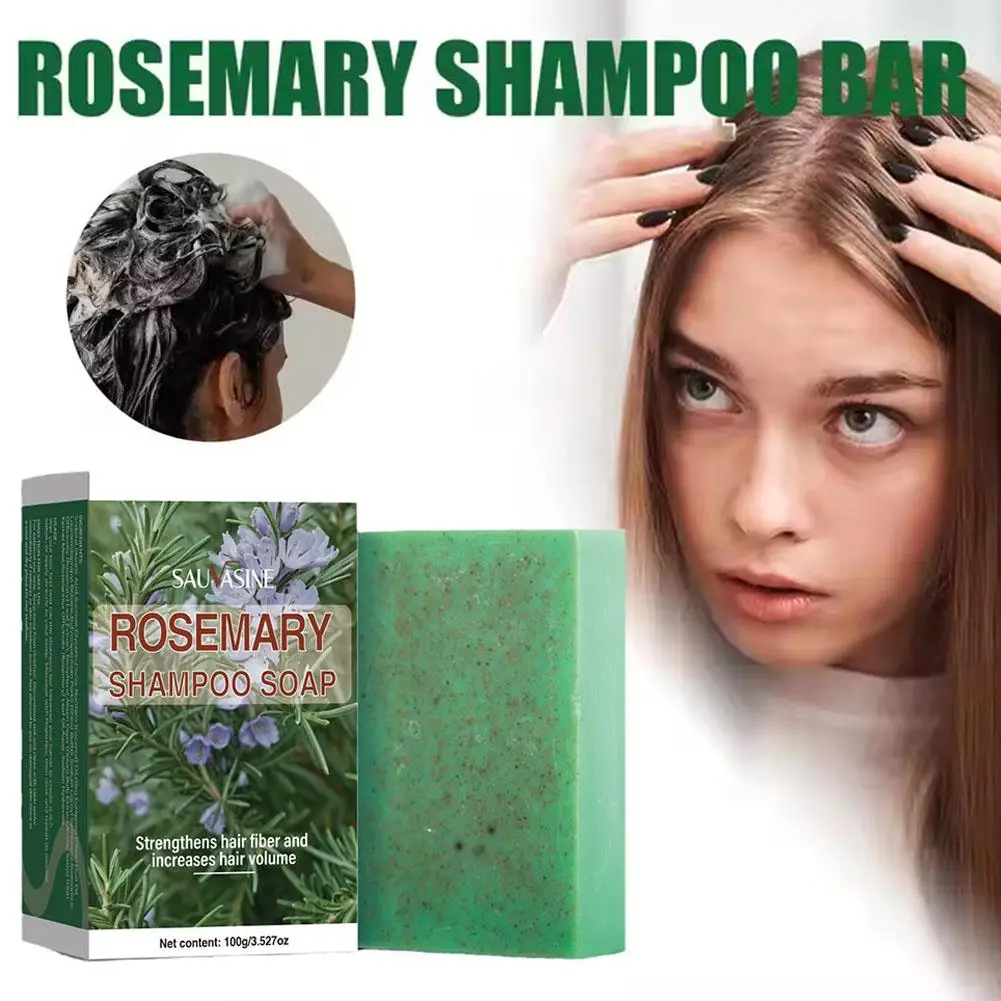 Rosemary Shampoo Bar For Hair Growth Anti Hair Loss Biotin Volumizing Hair Soap Strengthening Thickening Scalp Treatment 100g