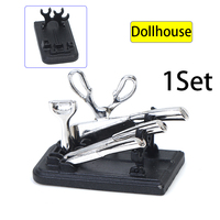 1:12 Dollhouse Miniature Kitchen Knife Set Mini Scissor Peeler Cooking Utensils With Holder Model Kitchen Living Scene Decor Toy