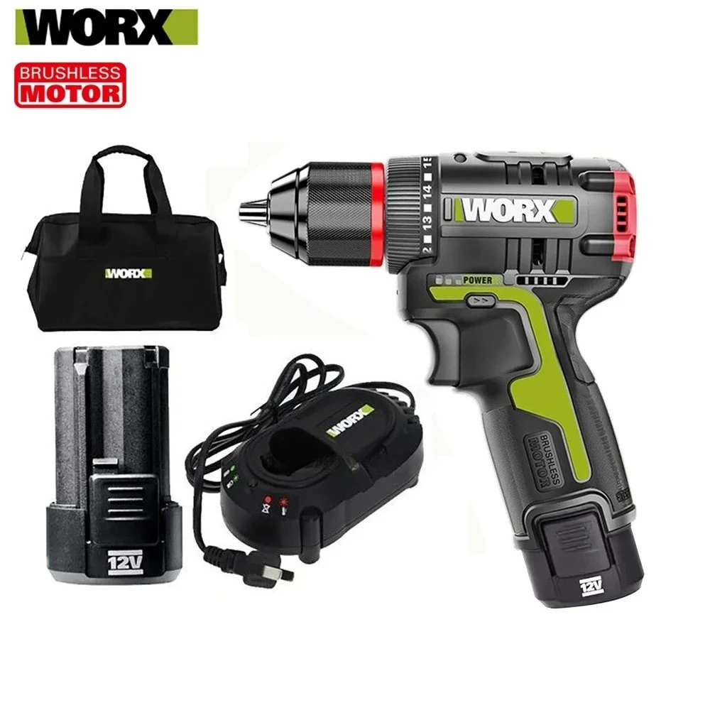 

2025 WORX WU130X 12V Cordless Electric Drill 40Nm Brushless Motor for Home Improvement Carpentry Metalworking