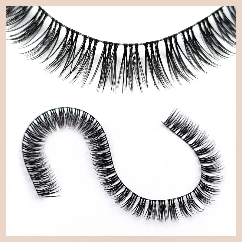 Hot selling eyelash grafting false eyelashes natural ultra-fine single bottom line segmented ribbon eyelashes wholesale