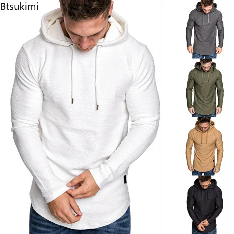 

New 2024 Men's Casual Sweatshirt Solid Fashion Loose Hoodie Spring Autumn Hip Hop Hoodie Male Long Sleeve Hoodies Ropa Hombre