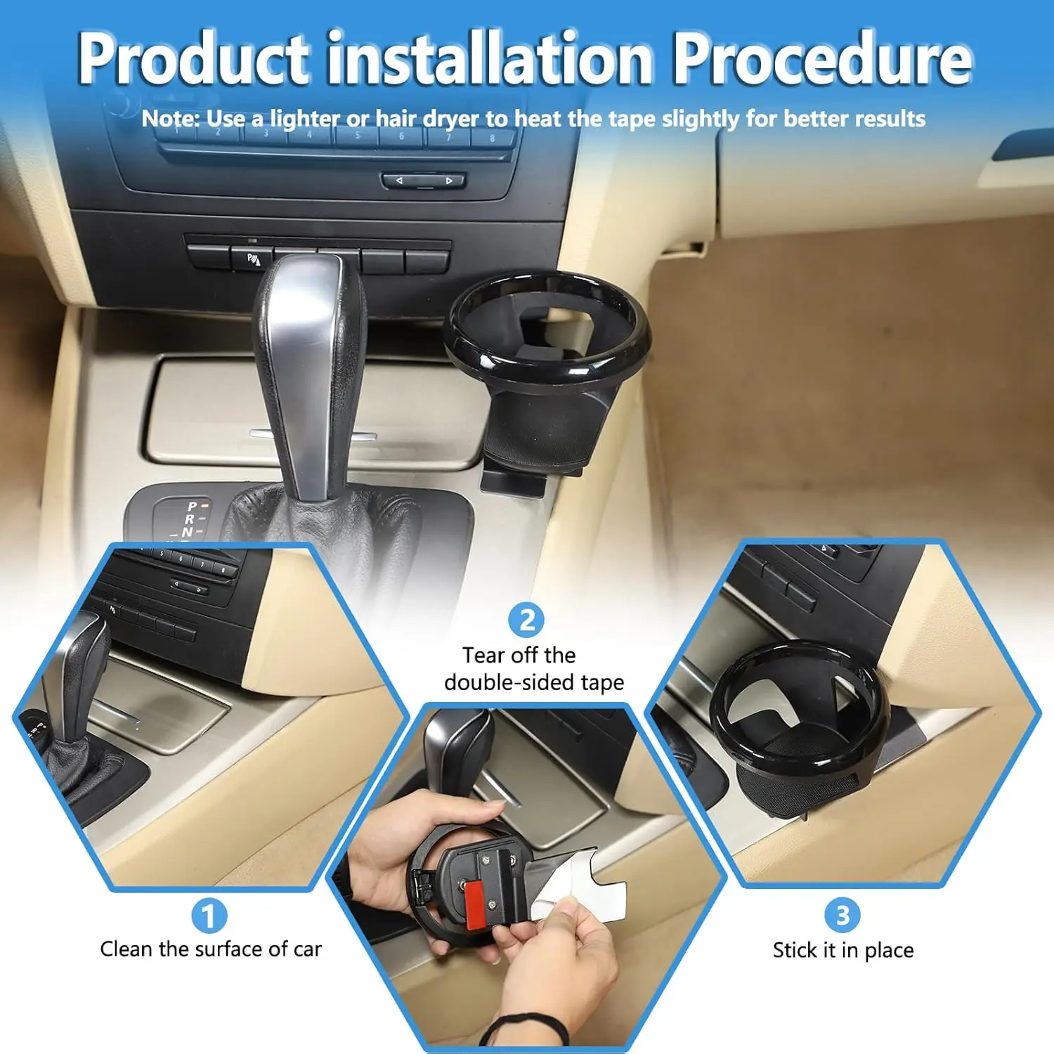 

For BMW 1 Series E87 2007-2011 Car Center Console Side Additional Drinks Cup Holder Mount For BMW 3 Series E90 E92 E93 2005-2012