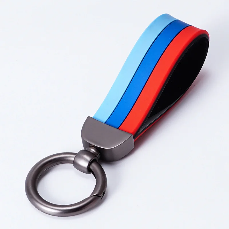 Fashion Luxury Car KeyChain Genuine Pvc Key Chain DIY Pure Color Buckle Car Key Ring Car Accessories Suitable for BMW Benz Audi - Image 4