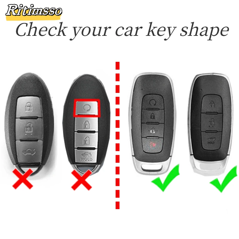 3 4 Buttons Remote Car Shell For Nissan X-trail T33 Qashqai J12 Teana Altima Ariya 2022 2023  Key Case Cover Holder Keychain