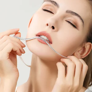 Full side necklace for women and men, 18k gold and silver color, chain, wedding and engagement jewelry, fashion, 6mm, 8 in, 18 in, 20 in 10 Main Sales Silver Chain - №2