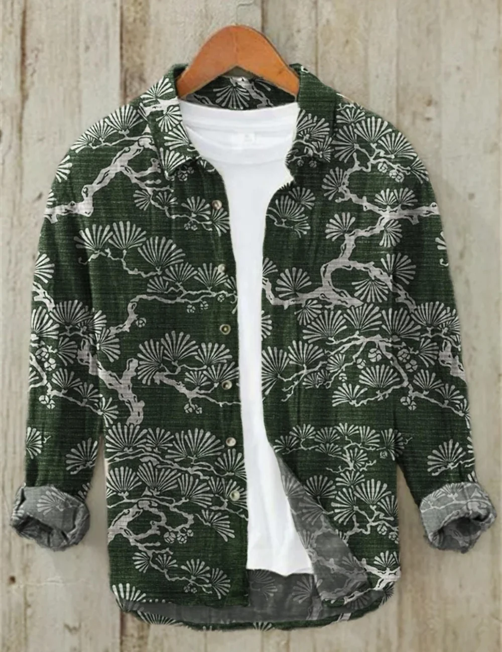 

Kanagawa Surf Linen Men's Shirt Summer Hawaiian Shirt HD Pattern Comfortable Breathable Men's Clothing Fashion Button Design