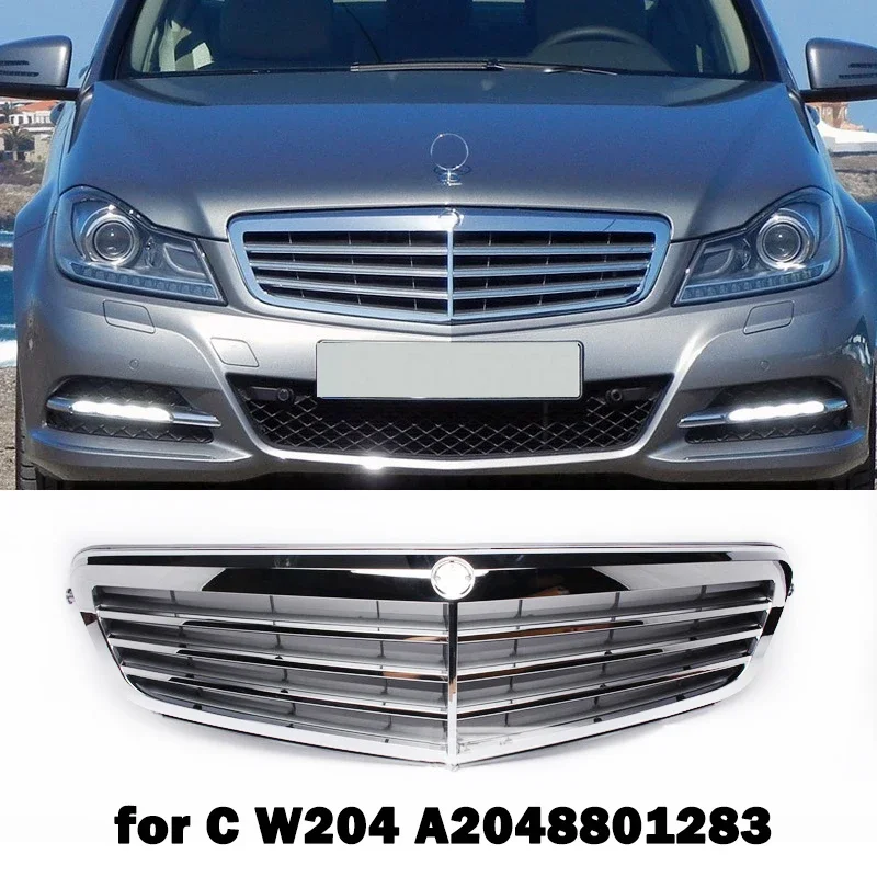 Front Grille Grill Bumper A2048801283 Engine Air Inlet Body Kit For Mercedes Benz C Class Klass W204 C200 C180 K C350 2007-2013