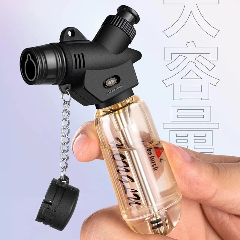 The New Small Torch Welding Gun Lighter Jet Inflated Gas Butane Lighters Transparent Tank Household Kitchen Lighter Fire Starter