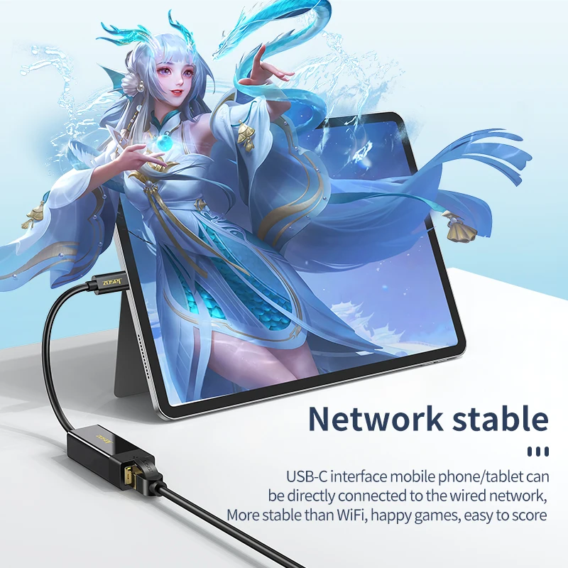 Jasoz USB A to Ethernet Adapter 1000mbps Type-C RJ45 Network Card for PC Macbook Windows 10 Xiaomi Mi Box Laptop Internet Lan