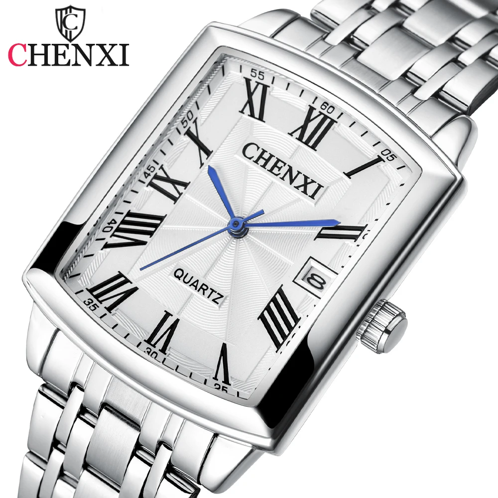 CHENXI Popular Quartz Male Wristwatch Square Dial Business Waterproof Auto Date Watch for Men Women Fashion Casual Clock