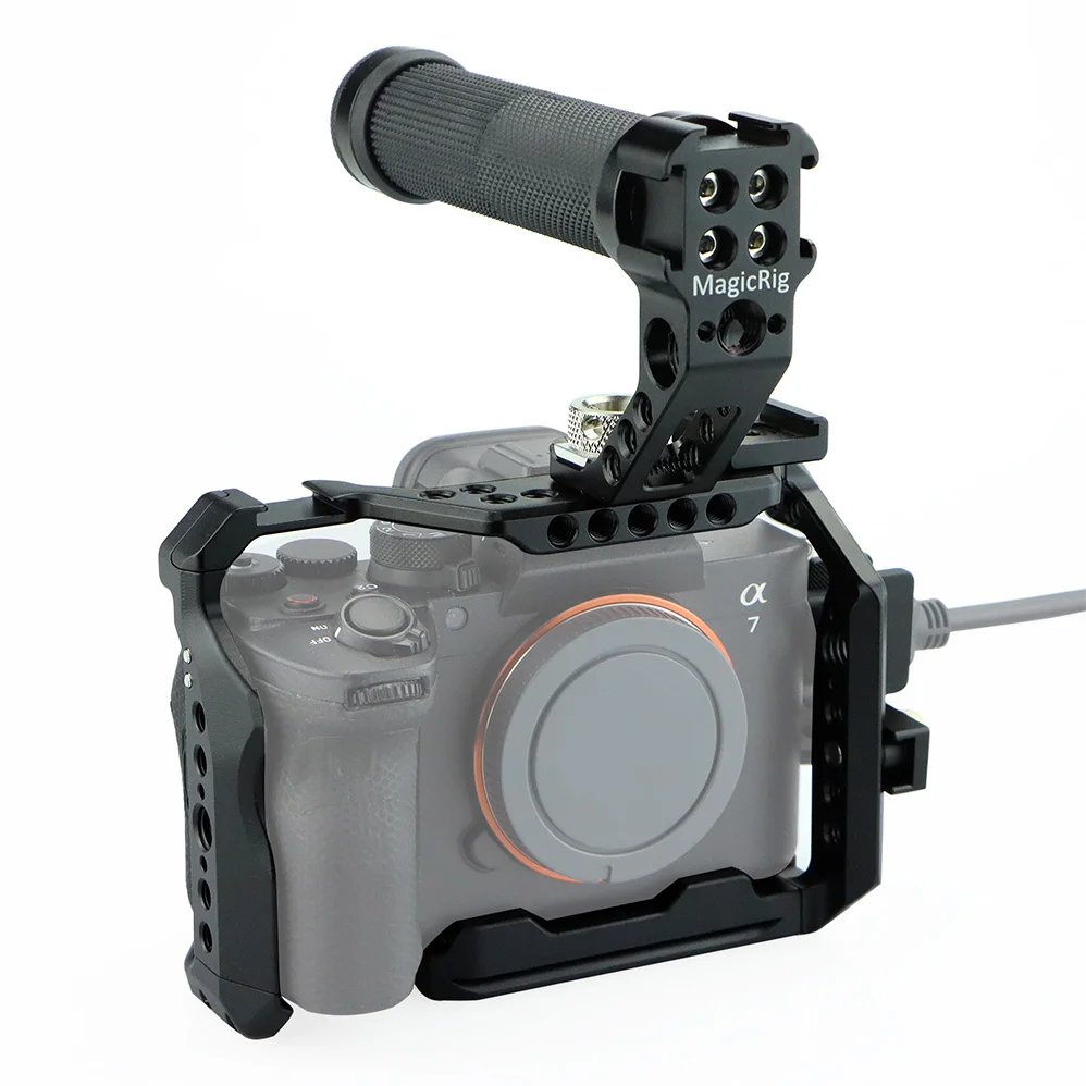 MAGICRIG Full Camera Cage for Sony A7R5/A7RM5 /A7 V /A7M5/ILCE-7RM5 /ILCE-7M5,  with ARRI Top Handle / Cold Shoe / Cable Clamp