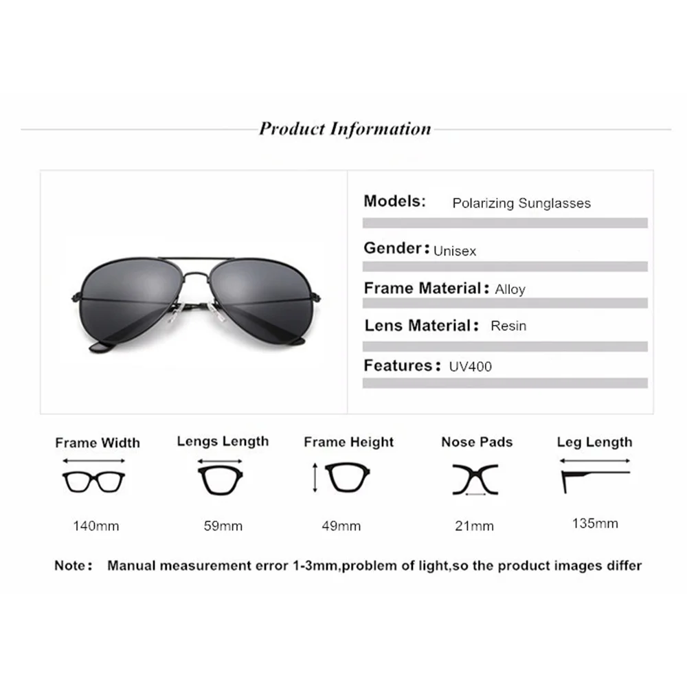 Polarized Sunglasses Men Women Classic Fashion Brand Designer Driving Sun Glasses UV400 Eyewear