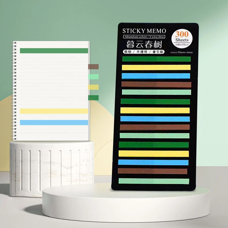 300Sheet Transparent Flourescent Index Tabs PET Arrow Flags Stickers Note For Page Marker Planner Sticker Office School Supplies