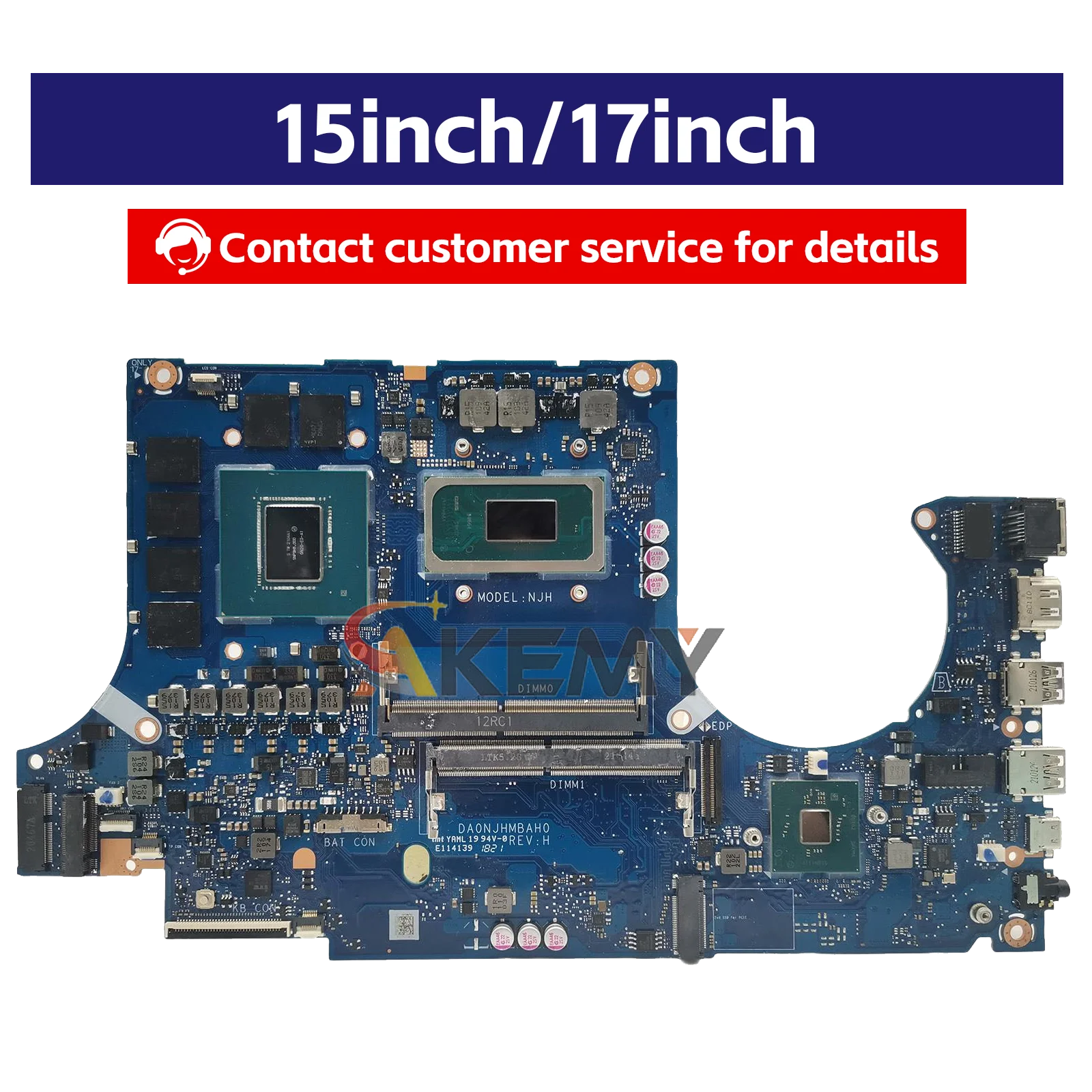 DA0NJHMBAH0 Laptop Motherboard For ASUS TUF Gaming FX506HM FX506H FX706HM Mainboard W/ 11th Gen I5 I7 I9 100% Tests OK Fast Ship