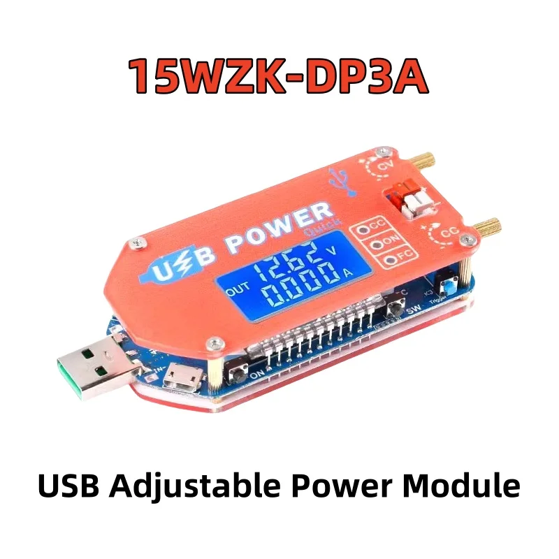 USB Adjustable Power Module Mobile Boost Line Diesel Stove Fan Speed Control Fan LCD Display 15WZK-DP3A