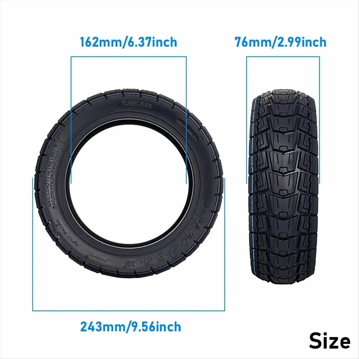 

ABPF 10x2.75-6.5 Tubeless Tire Off Road Tyre for G3 Electric Scooter Vacuum Tire Replacement Accessories
