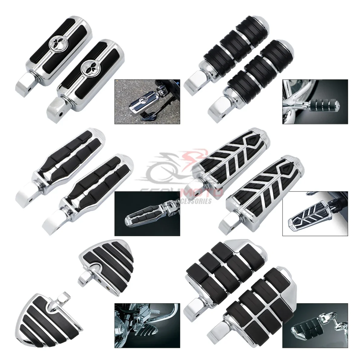 Passenger Footrests Foot Pegs Pedals Footboards For Yamaha Dragstar V-Star 950 XVS950 Royal Star Road Star 1600 1700