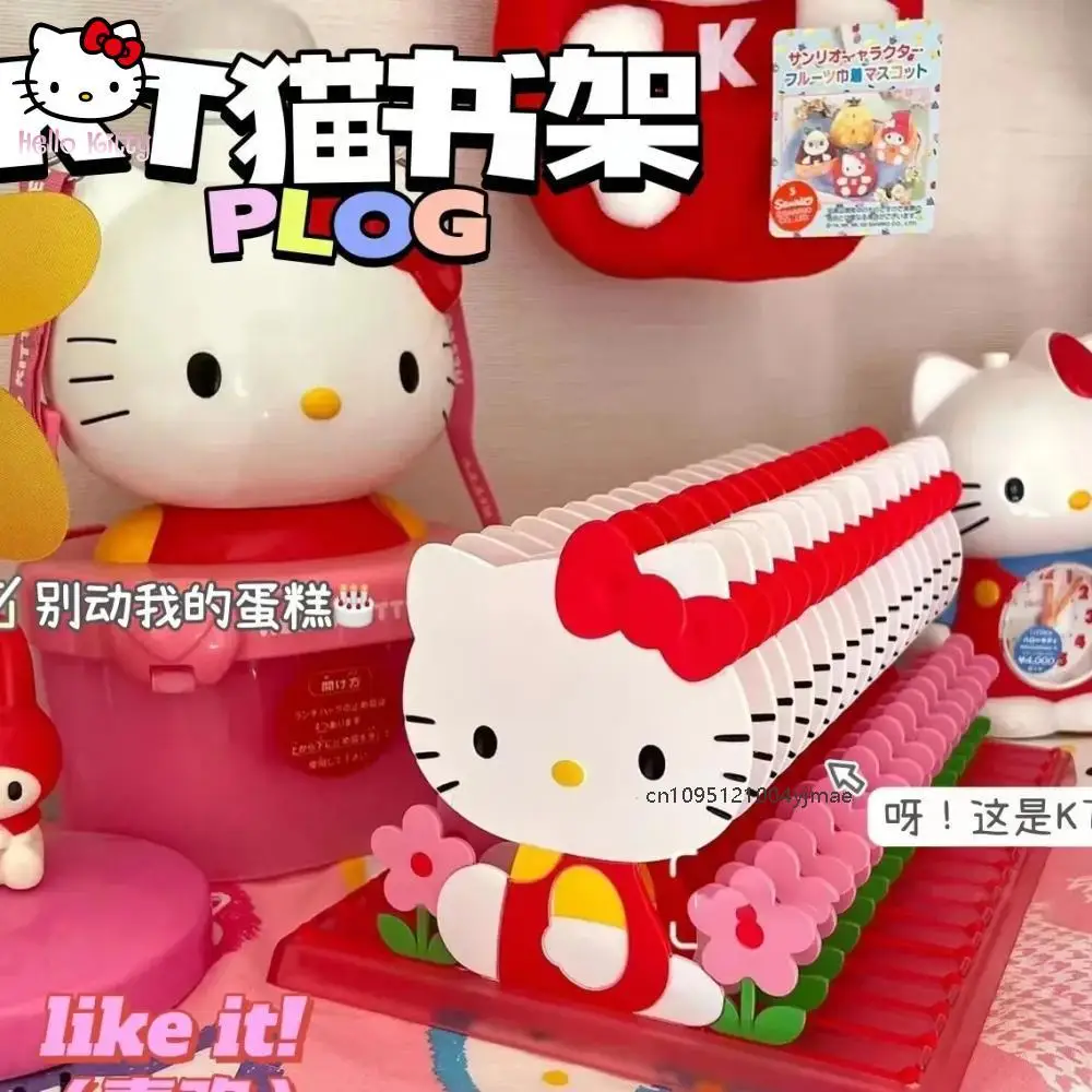 

Sanrio Hello Kitty Cartoon Student Book Storage Rack High-Looking Large Capacity Desk File Storage Rack Separated Storage Box