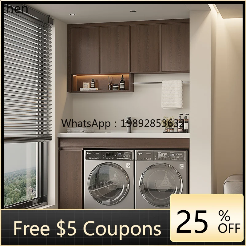 BB  balcony washing machine integrated cabinet custom double washing machine dryer flat combination cabinet