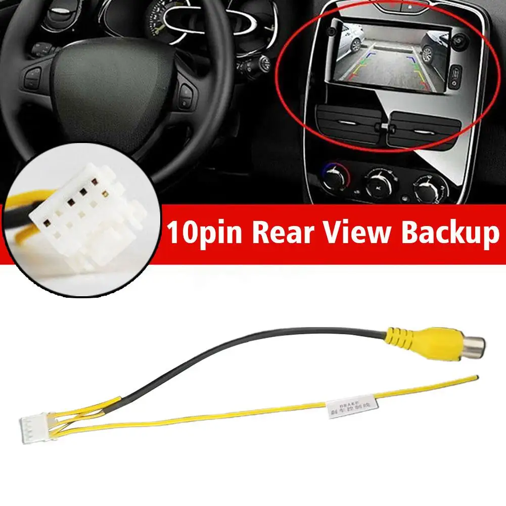 1pc 10Pin Rear View Backup Camera Cable Adaptor RCA For Car Stereo Android Radio DVD Player Car Multimedia Monitor M9X7 X8Y1