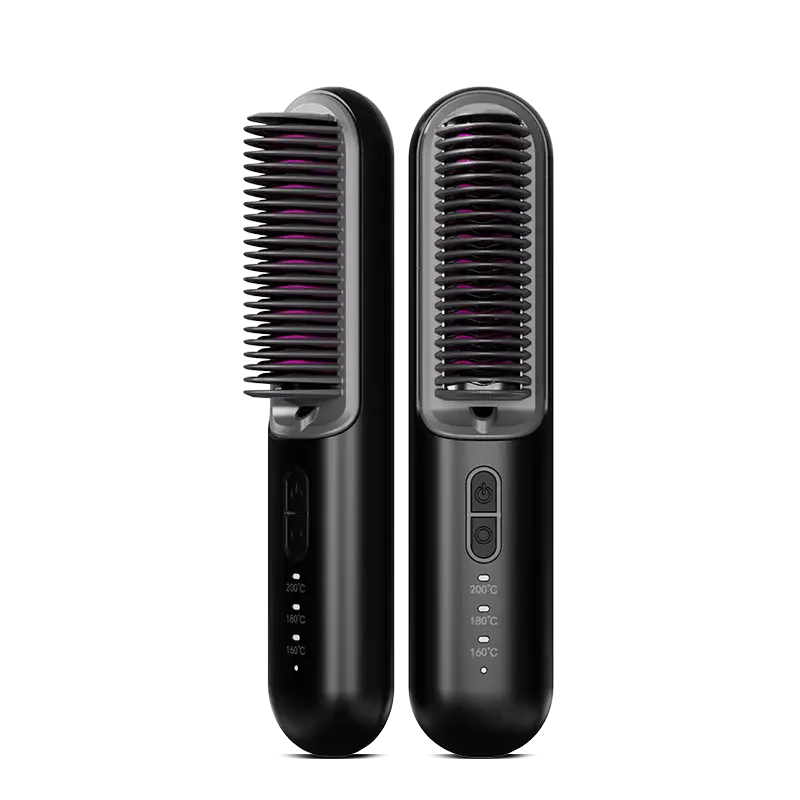 Hot Comb Wireless Hair Straightening Brush Negative Ion Cordless Straightener Hair Curler Curling Iron Anti-Scalding Stying Tool