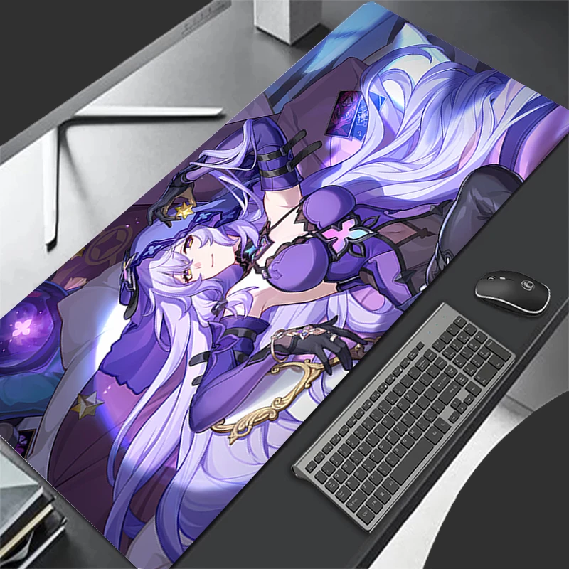 Mousepad Pattern Mouse Pad Desk Mat Computer Gaming HD Keyboard Pad Rubber Mat Non Slip H-honkai Star Rail Black Swan Mouse Mat