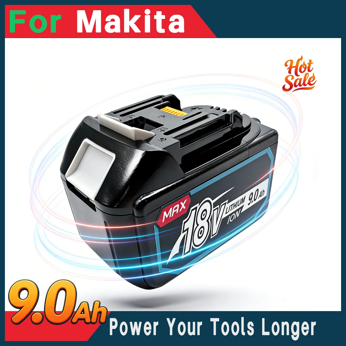 

18V 9.0Ah Li-ion Battery For Makita LXT BL1830 BL1840 BL1850 BL1860B High Capacity with BMS for Cordless Power Tools