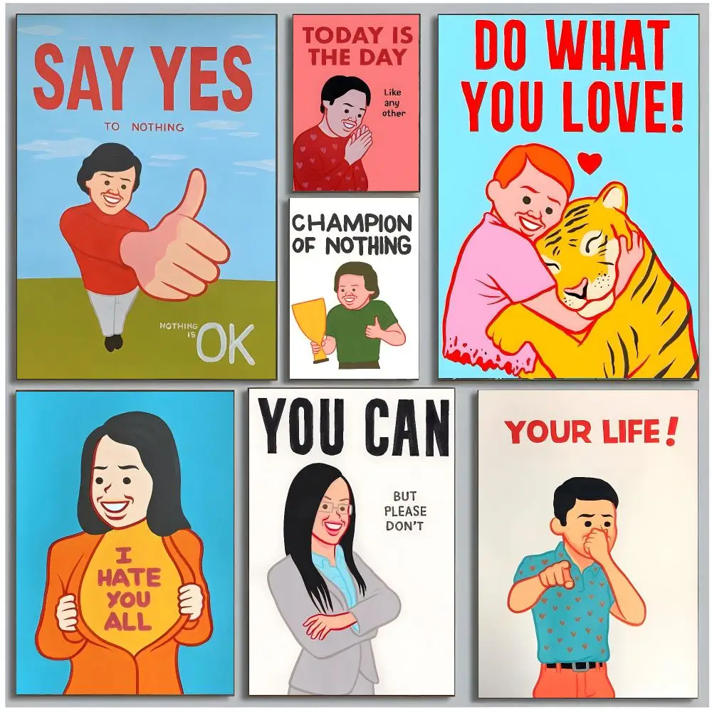 Satirical Artist J-Joan Cornella Poster Modern Wall Art Bedroom Living Room Print Unframed