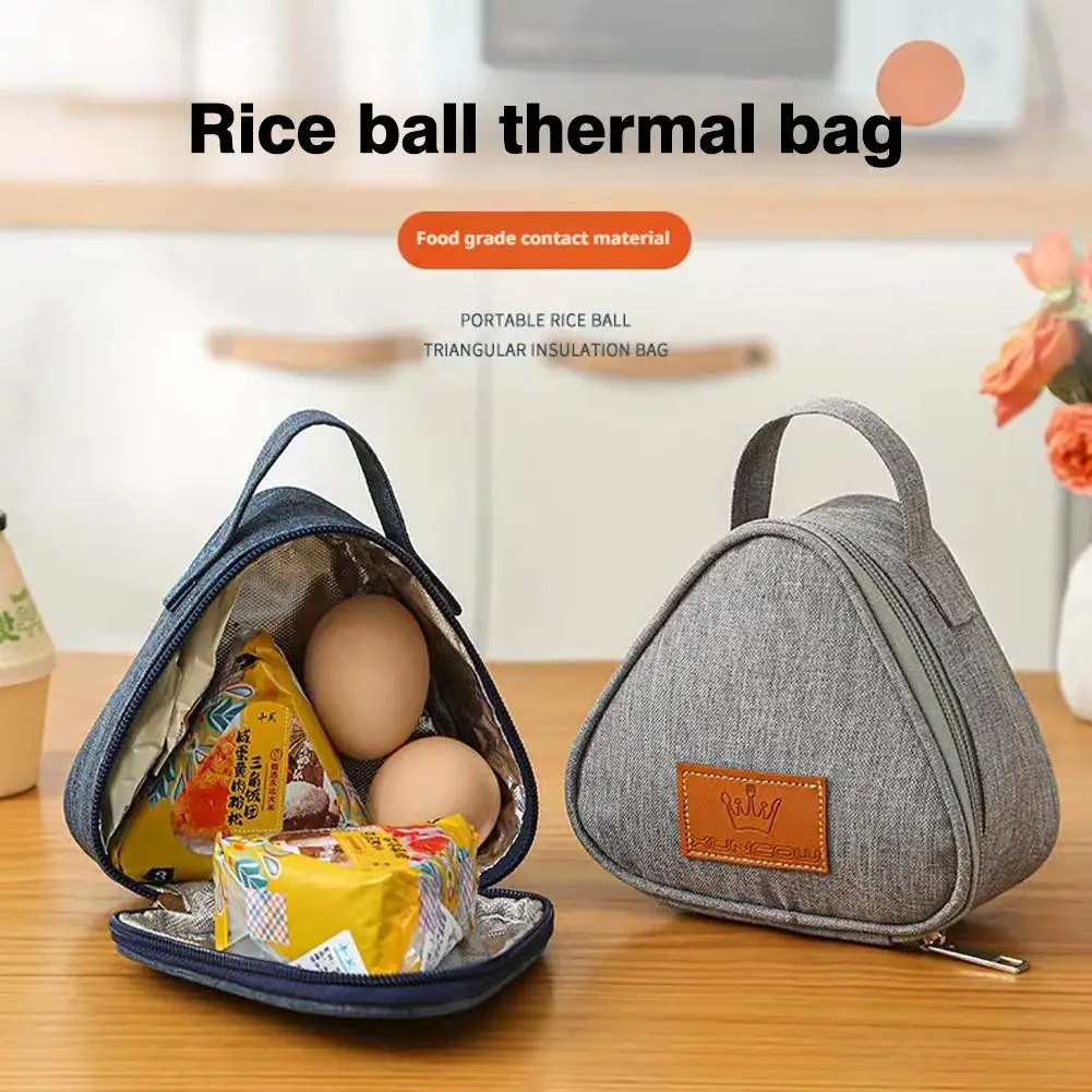 Triangular Aluminum Foil Insulation Bag Thermal Cooler Lunch Tote Student Rice Ball Bag Lunch Box Bento Breakfast Carry Bags