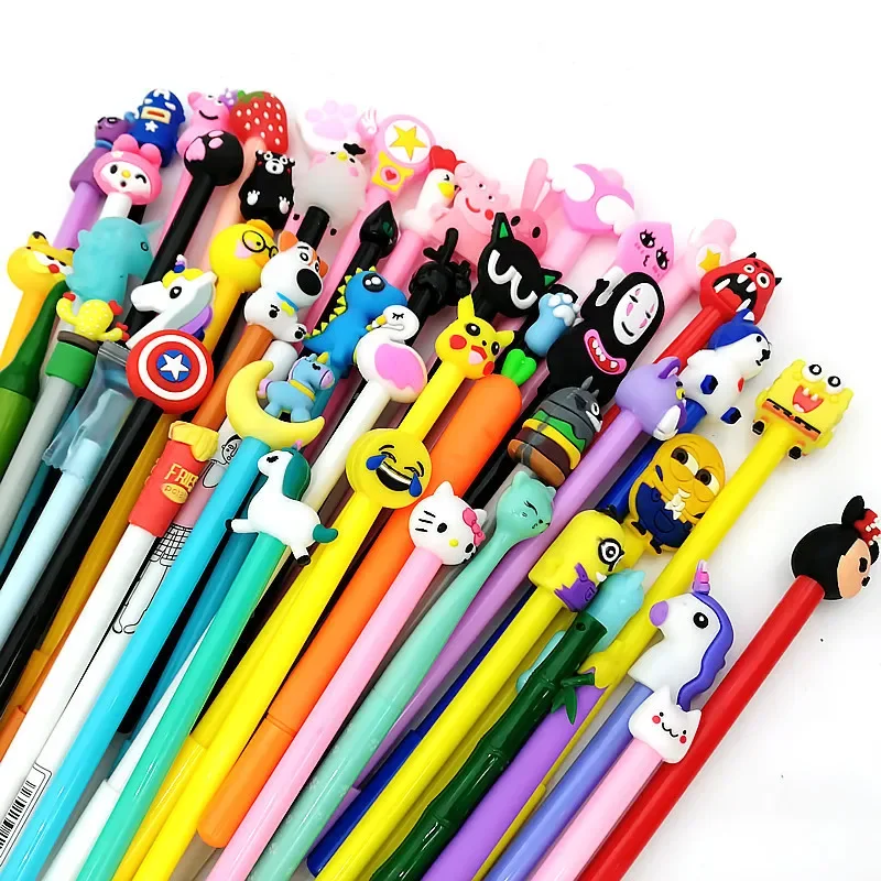 100sets of stationery neutral pen student lovely cartoon girl heart signature water black pen wholesale mail office B