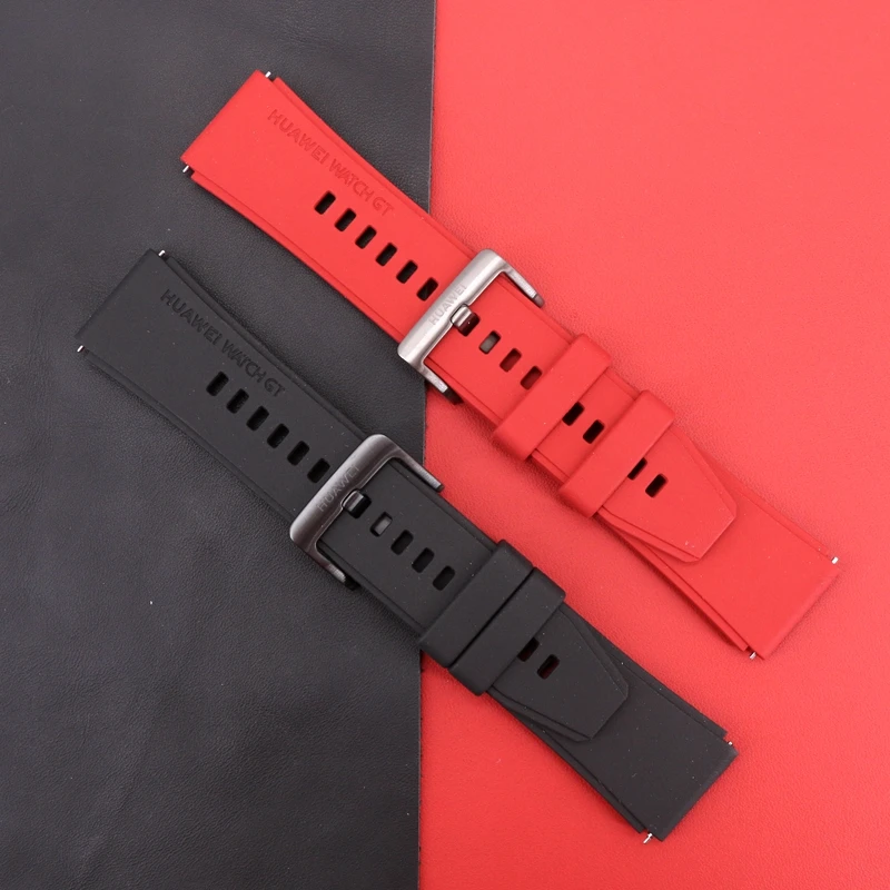 Original Huawei GT2 pro FKM Rubber Sport Band for GT2Pro 22mm Genuine Leather Watch Strap Fluoroelastomer Wristband