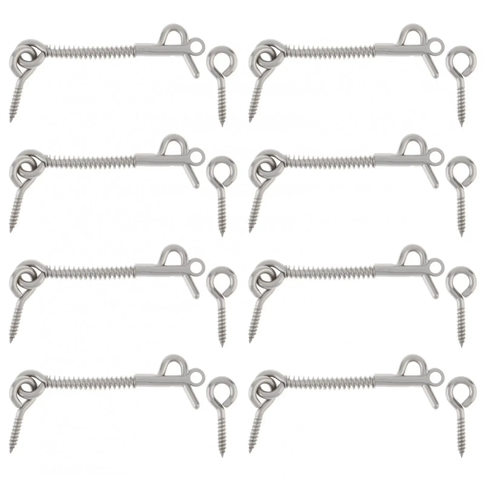 1PC Stainless Steel Spring Hook and Latch for Sliding Opening and Supporting Door / Window Cabin with Mounting Screws