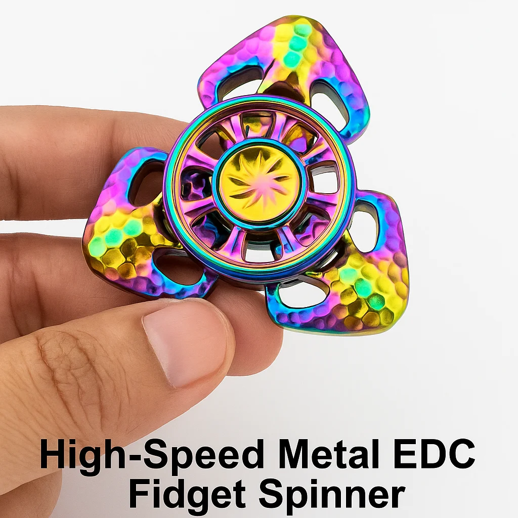 Fidget Spinner EDC de metal de alta velocidad: Tri-Spinner de precisión, juguete para aliviar el estrés para enfoque, dispositivo EDC de bolsillo