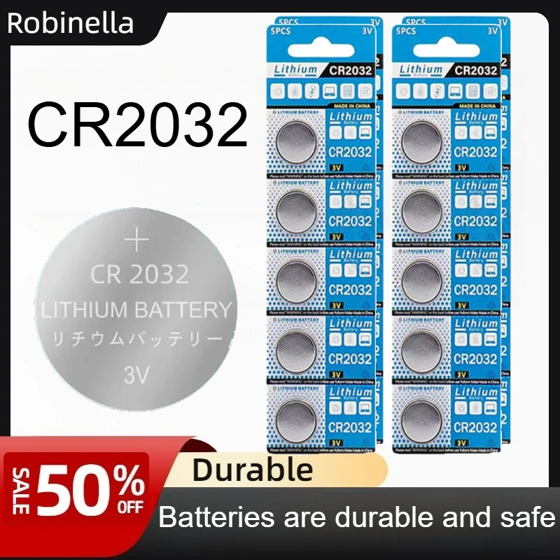 

CR2032 3V Coin Cell 5-60 Pcs Bulk Pack for Smart Home Devices Thermometers Sensors IoT Gadgets Scales