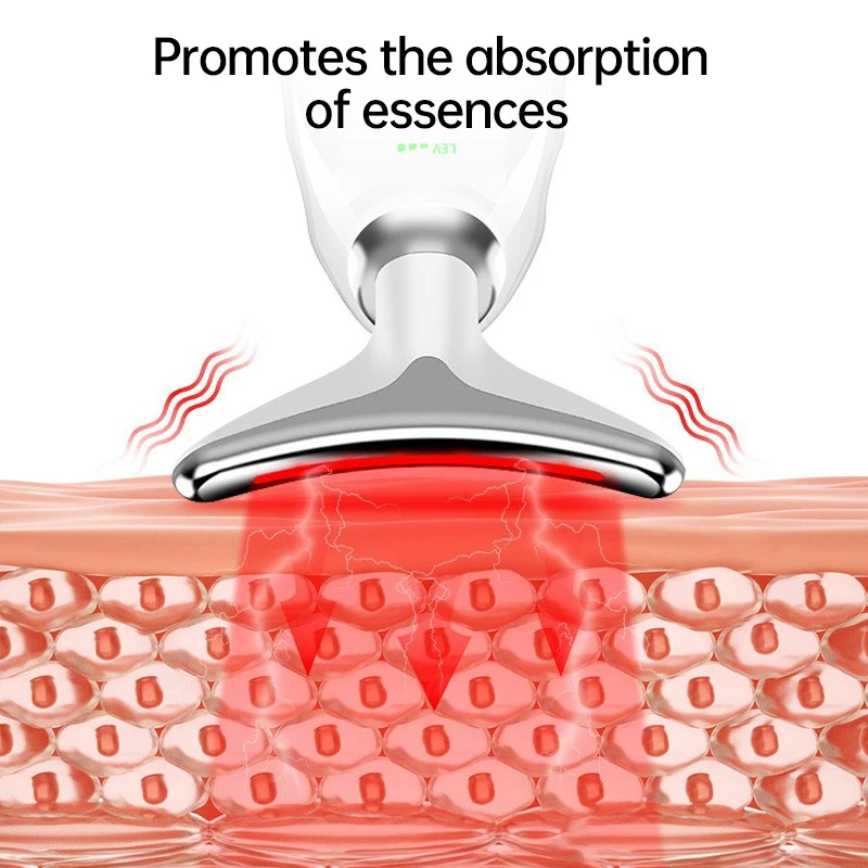 LED Photon Therapy เครื่องนวดคอ EMS กระชับผิวหน้า Microcurrent Rejuvenation อุปกรณ์การสั่นสะเทือนความงามคออุปกรณ์ความงาม