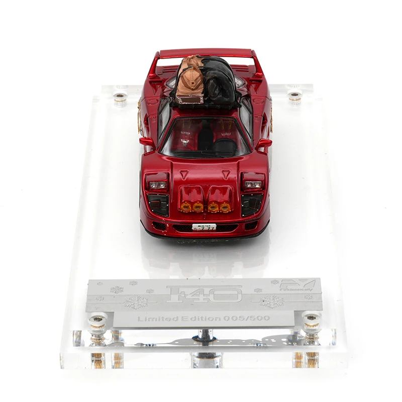 Disponibile FY 1:64 F40 Neve Trasparente Rosso Jumpable luce Pressofuso Modello di Auto Raccogliere Giocattoli Findclassicamente