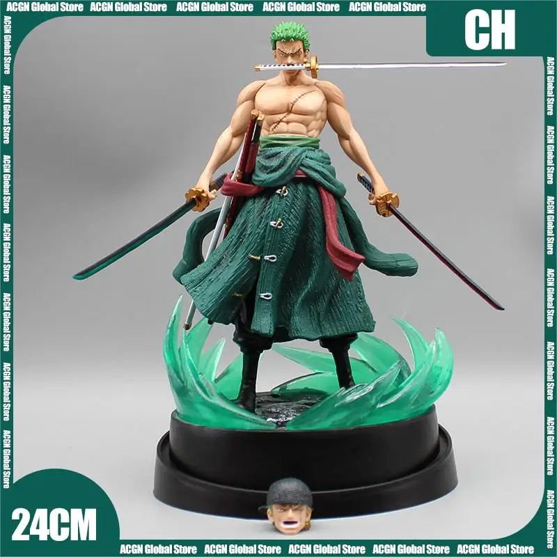 Eendelige Roronoa Zoro Actiefiguren Tweekoppige Sculptuur Model Anime Randapparatuur Ornamenten Collectie Poppen Kinderen Speelgoed Geschenken