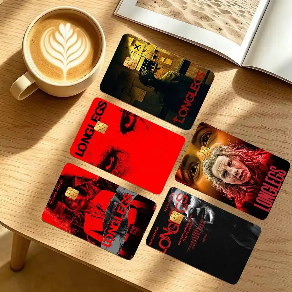 L-Longlegs Crime Horror Movie Card Sticker Cartoon Art Credit Card Skin Anti Scratch Bank Debit Card Decal