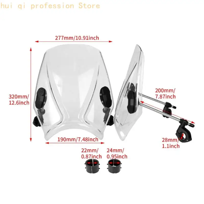 CMX300 CMX500 Motorrad-Windabweiser mit verstellbarem Lenkerhalterungs-Set H8WE – Detail 4
